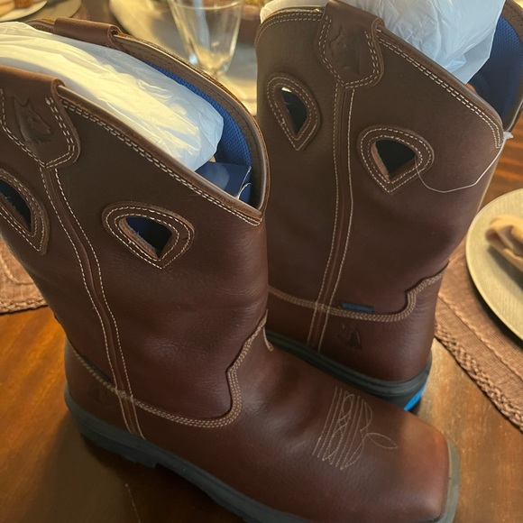 NWT Steel Blue Men's Blue Heeler Steel Toe WP Western Work Boot - Picture 4 of 6